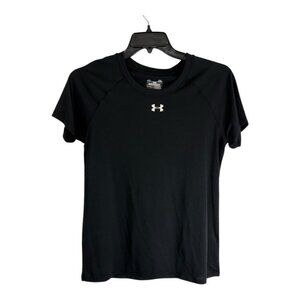 Under armour Womens Shirt Adult Size Medium Loose Fit Black Short Sleeve